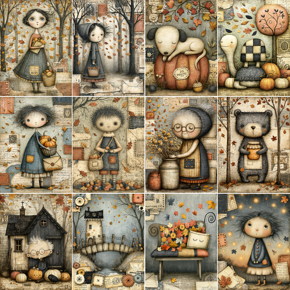 Midjourney V 8.1 Prompts for DUAL Spooky Magic of Fall Pages