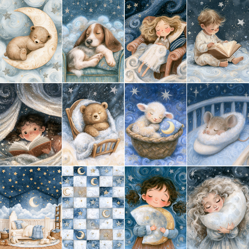 Midjourney V 8.2 Prompts for Sweet Dreams Nursery Printable Pages