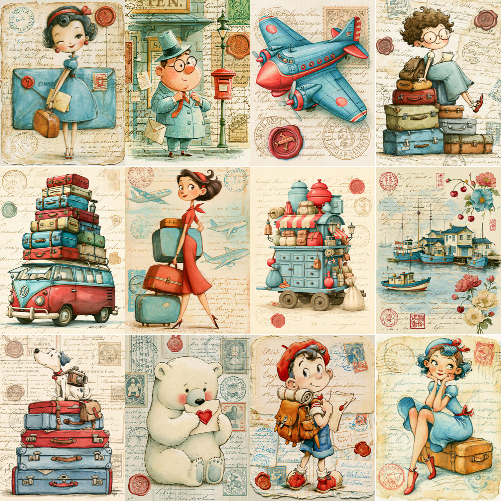 Midjourney V 8.1 Prompts for Cute Traveler Adventures Journal Pages