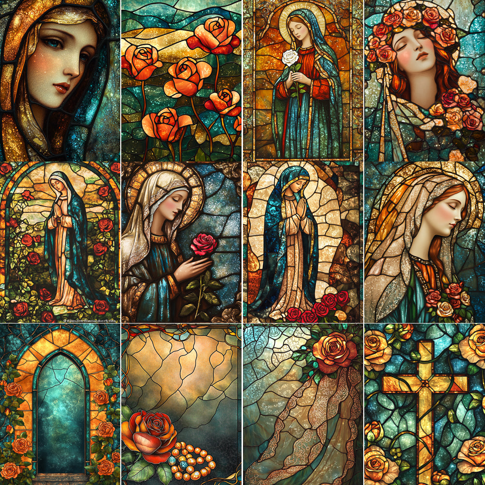 Midjourney V 6.1 Prompts for The Virgen Mary and The Mystic Rose Pages