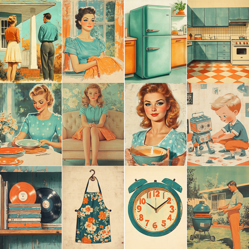 Midjourney V 6.1 Prompts for Retro Domestic Stories Junk Journal