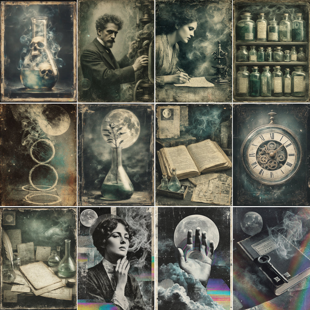 Midjourney V 7 Prompts for DUAL Lab of Madness Junk Journal