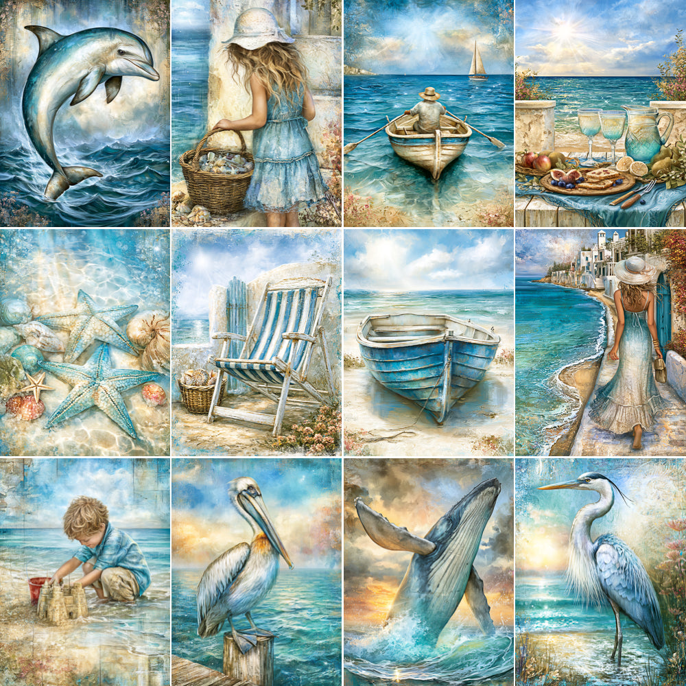 Midjourney V 8.2 Prompts for DUAL Sea Life and Coastal Wonders Pages