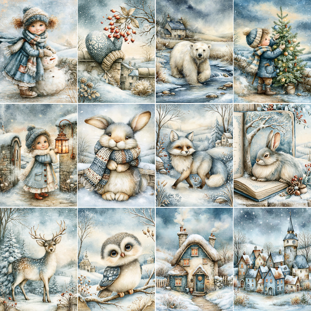 Midjourney V 8.1 Prompts for DUAL Whimsy Winter Digital Cards
