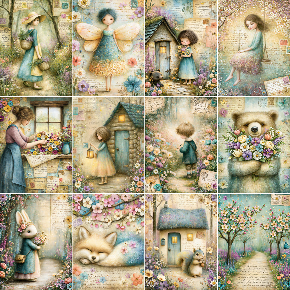 Midjourney V 8.1 Prompts for DUAL Spring Bear Cottage Digital Pages