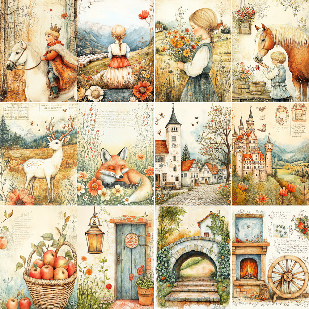 Midjourney V 6.1 Prompts for DUAL European Children’s Books Pages