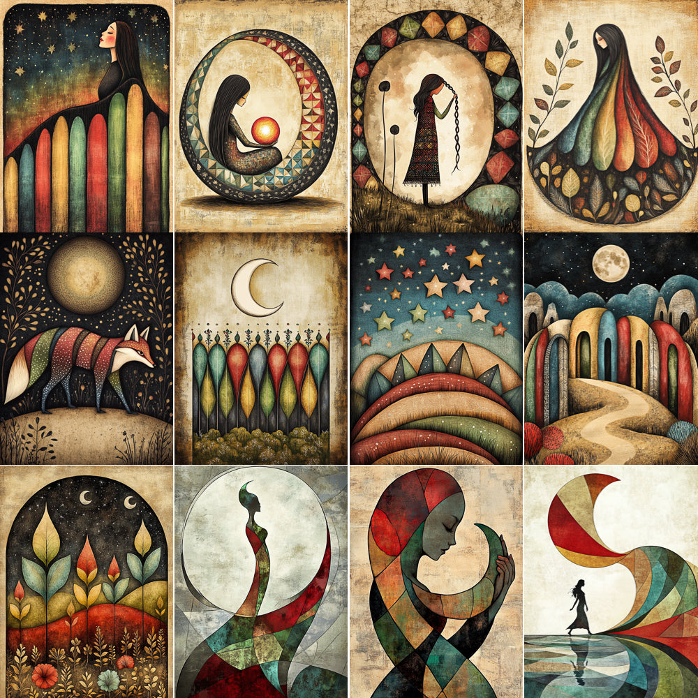 Midjourney V 6.1 Prompts for DUAL Moon Goodness Junk Journals