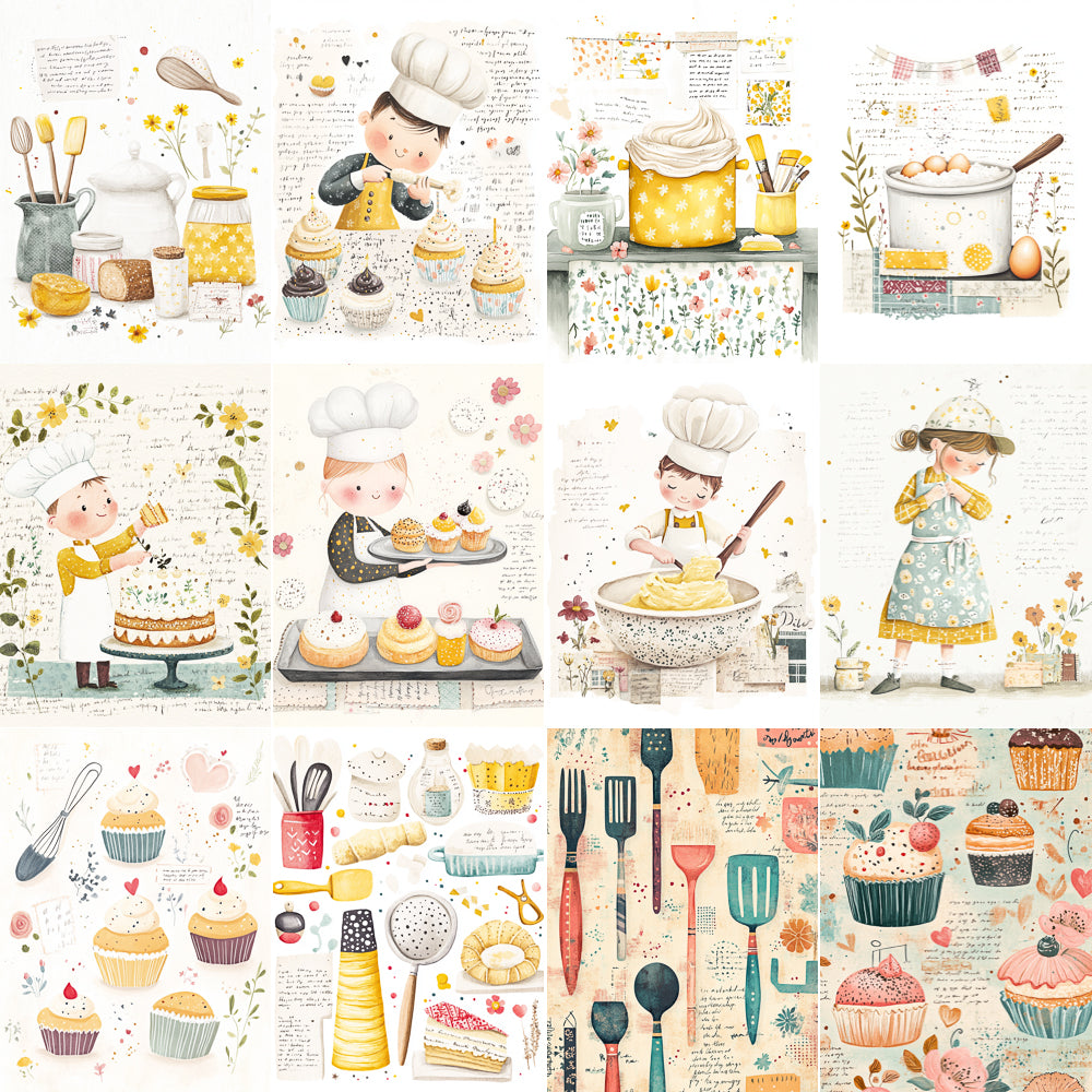 Midjourney V 6.1 Prompts for DUAL Kitchen & Bakery Junk Journal
