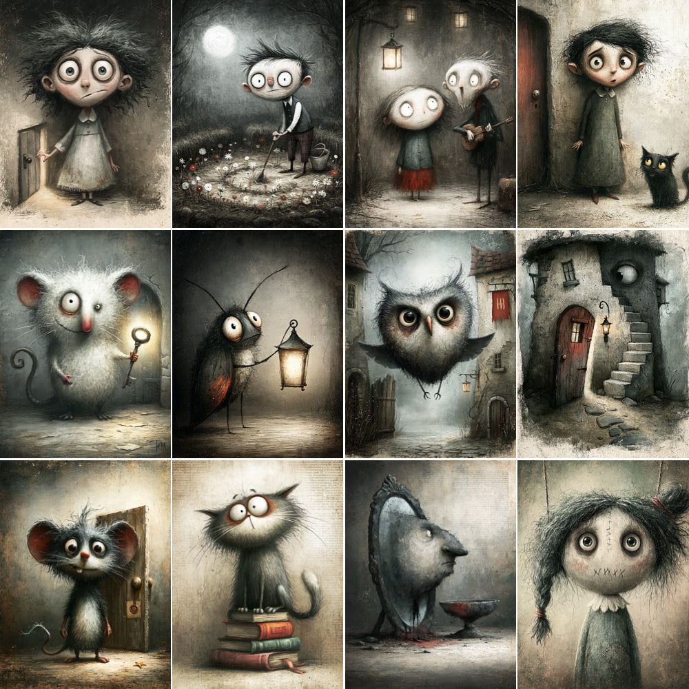 Midjourney V 8.1 Prompts for DUAL Midnight Buttonwood Spooky Pages