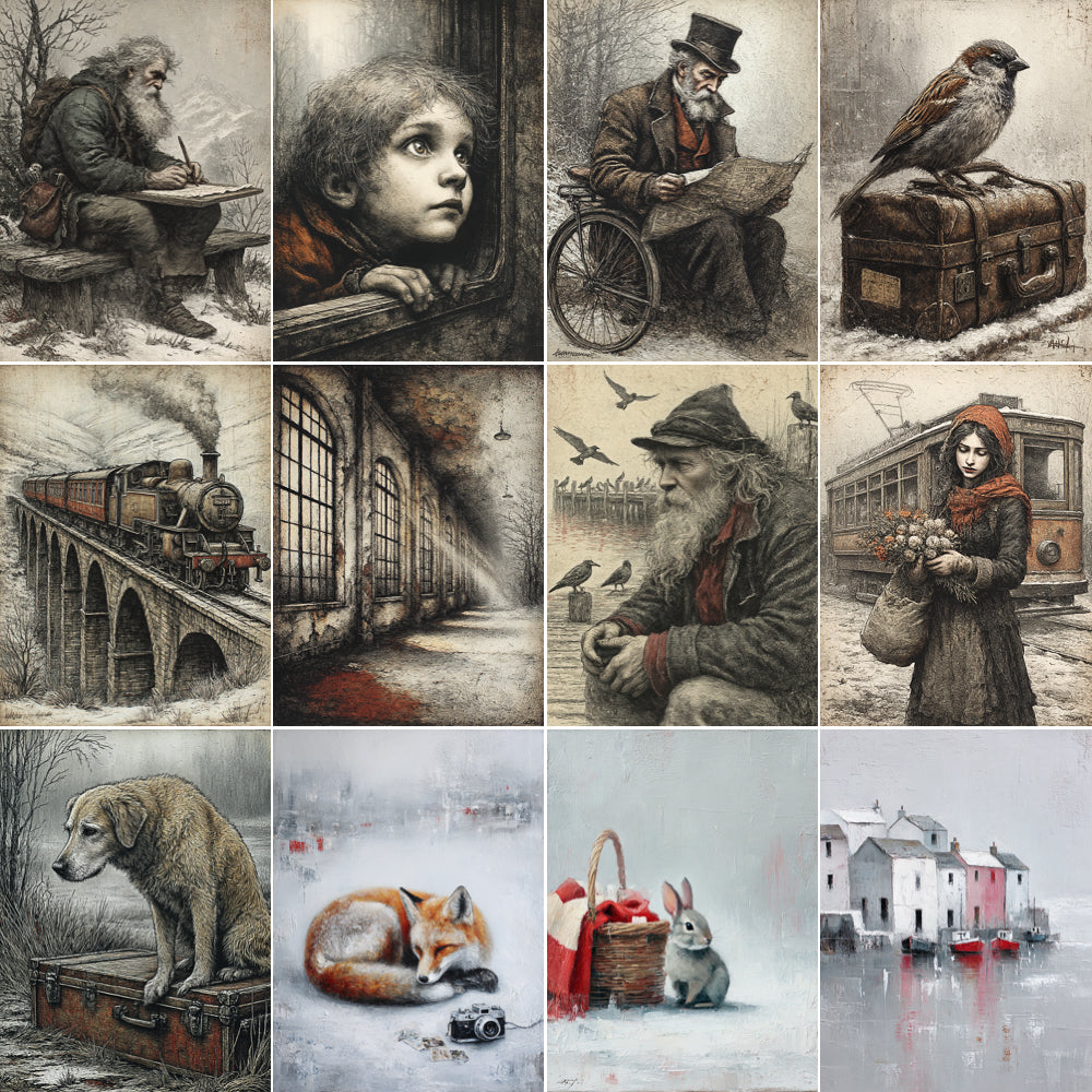 Midjourney V 7 Prompts for DUAL Nostalgic Travel Junk Journals