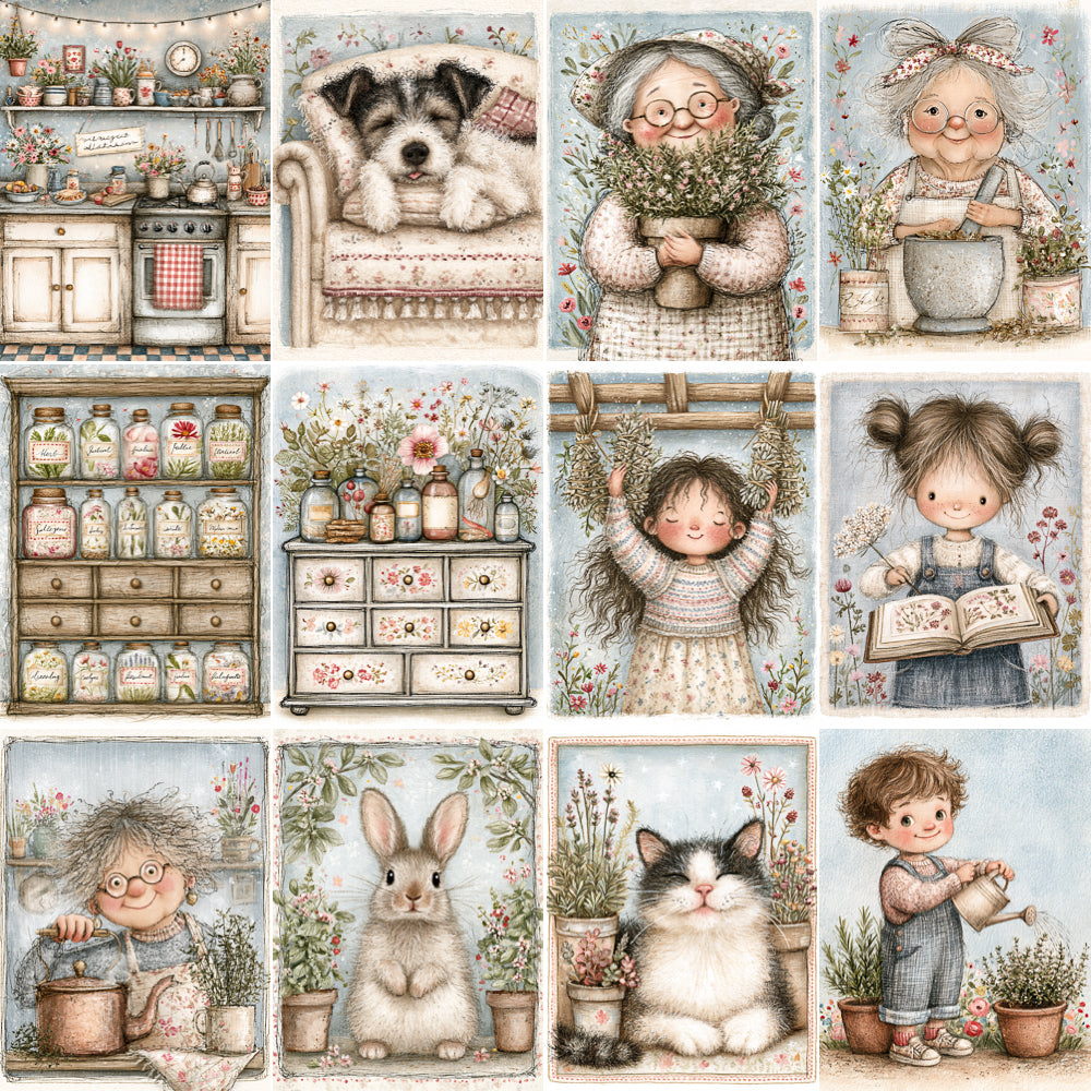 Midjourney V 8.2 Prompts for DUAL Grandmother’s Herbal Apothecary
