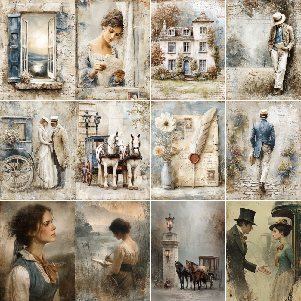 Midjourney V 7 Prompts for DUAL Pride and Prejudice Junk Journal Kit