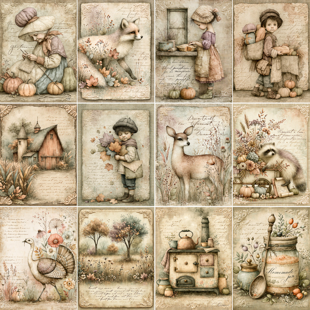 Midjourney V 8.1 Prompts for DUAL Pumpkin Dreams Digital Pages
