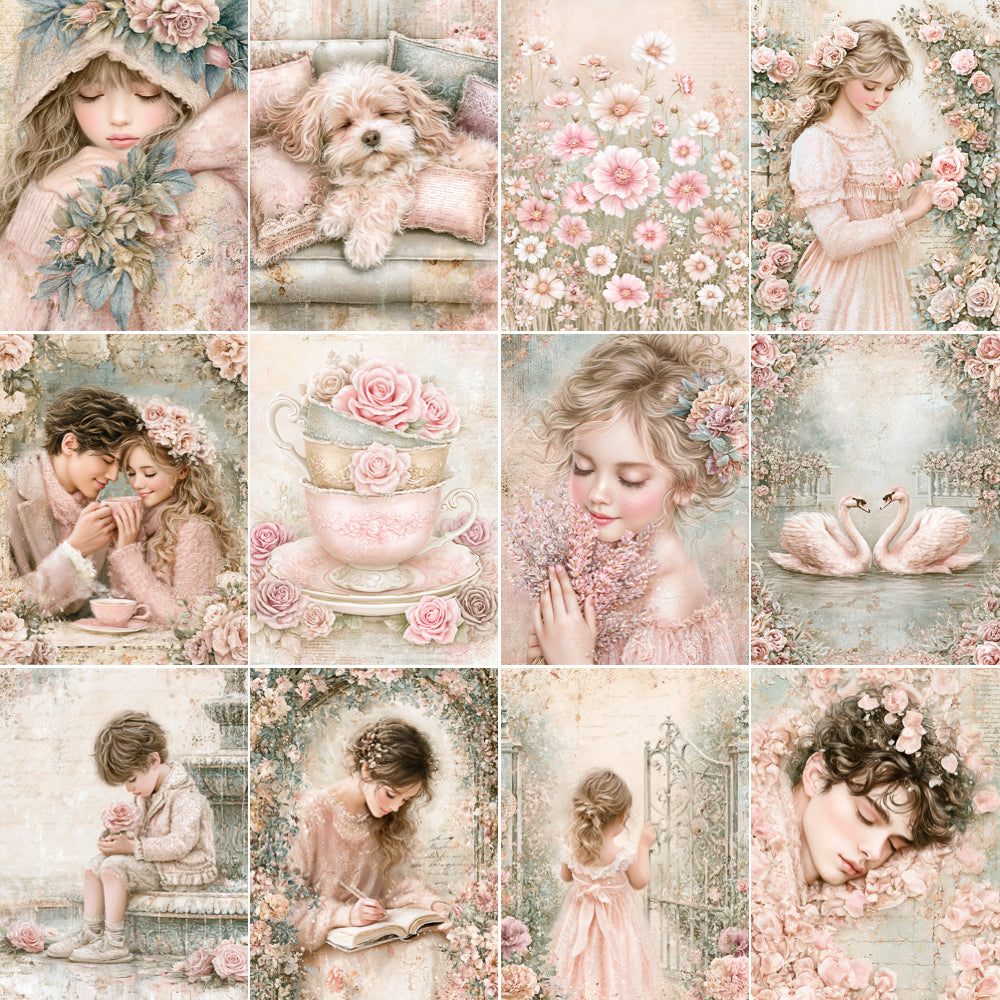 Midjourney V 8.2 Prompts for DUAL Romantic Gardens Pages