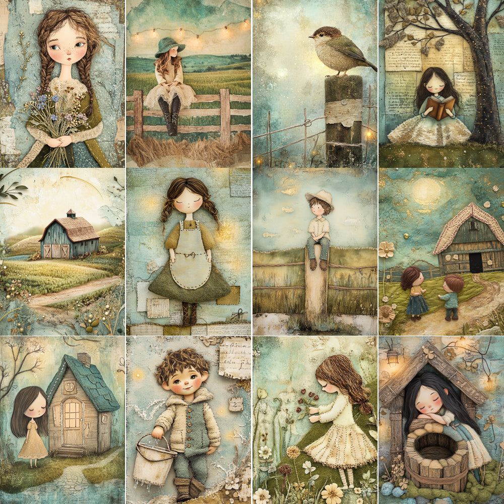 Midjourney V 6.1 Prompts for Little Prairie Storybook Life Pages