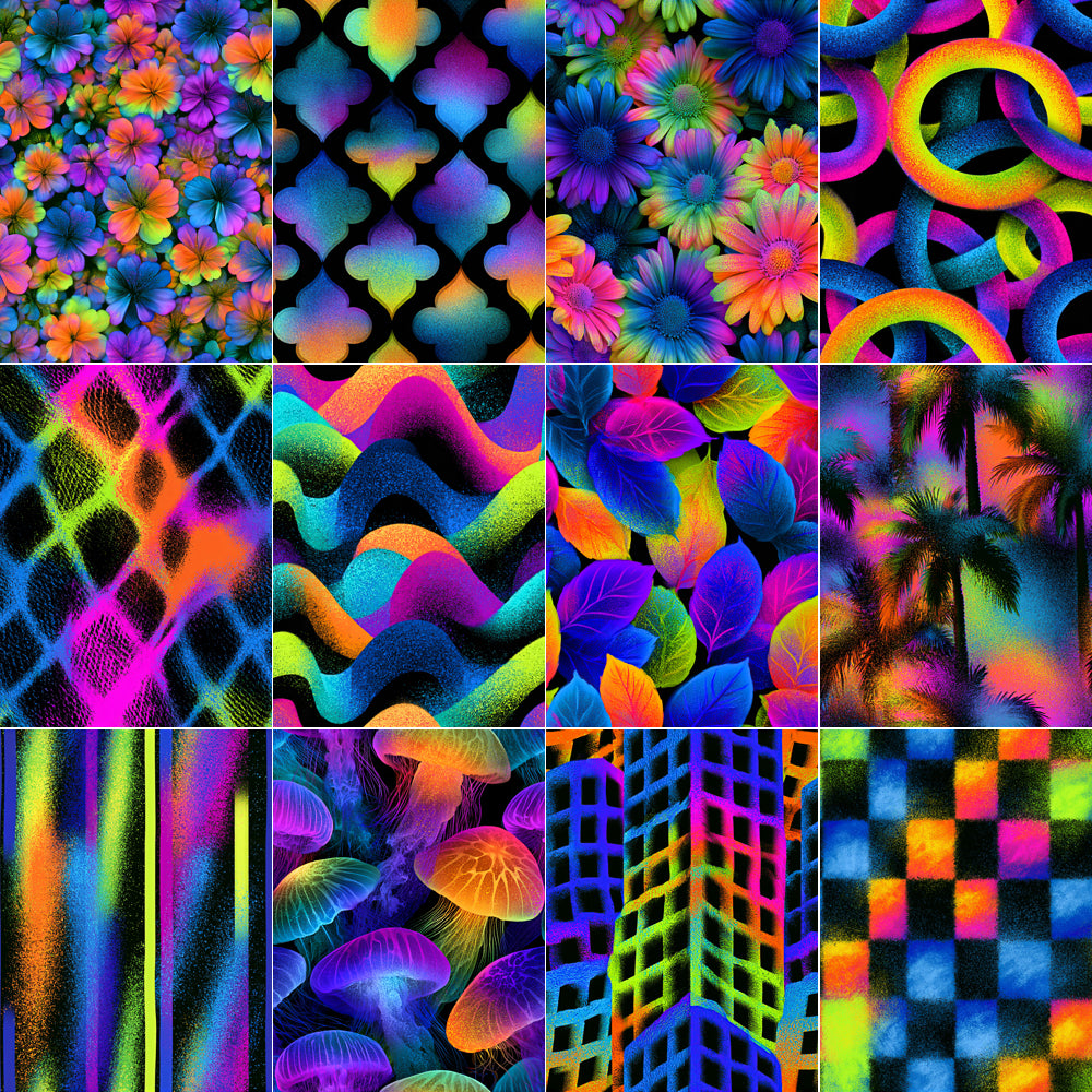 Midjourney V 8.1 Prompts for Neon Art Seamless Patterns