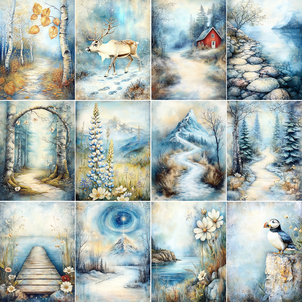 Midjourney V 6.1 Prompts for DUAL Nordic Landscapes Pages