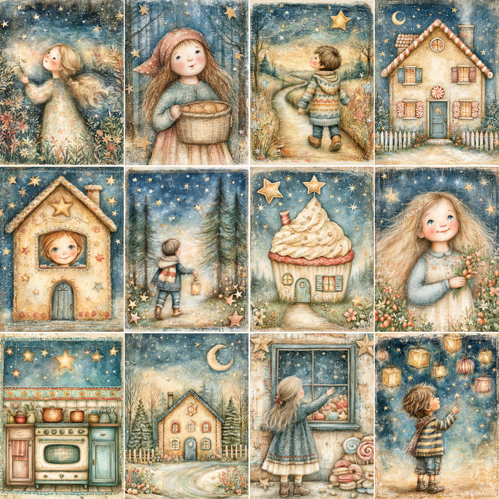 Midjourney V 8.2 Prompts for DUAL Hansel & Gretel Enchanted Candy Forest