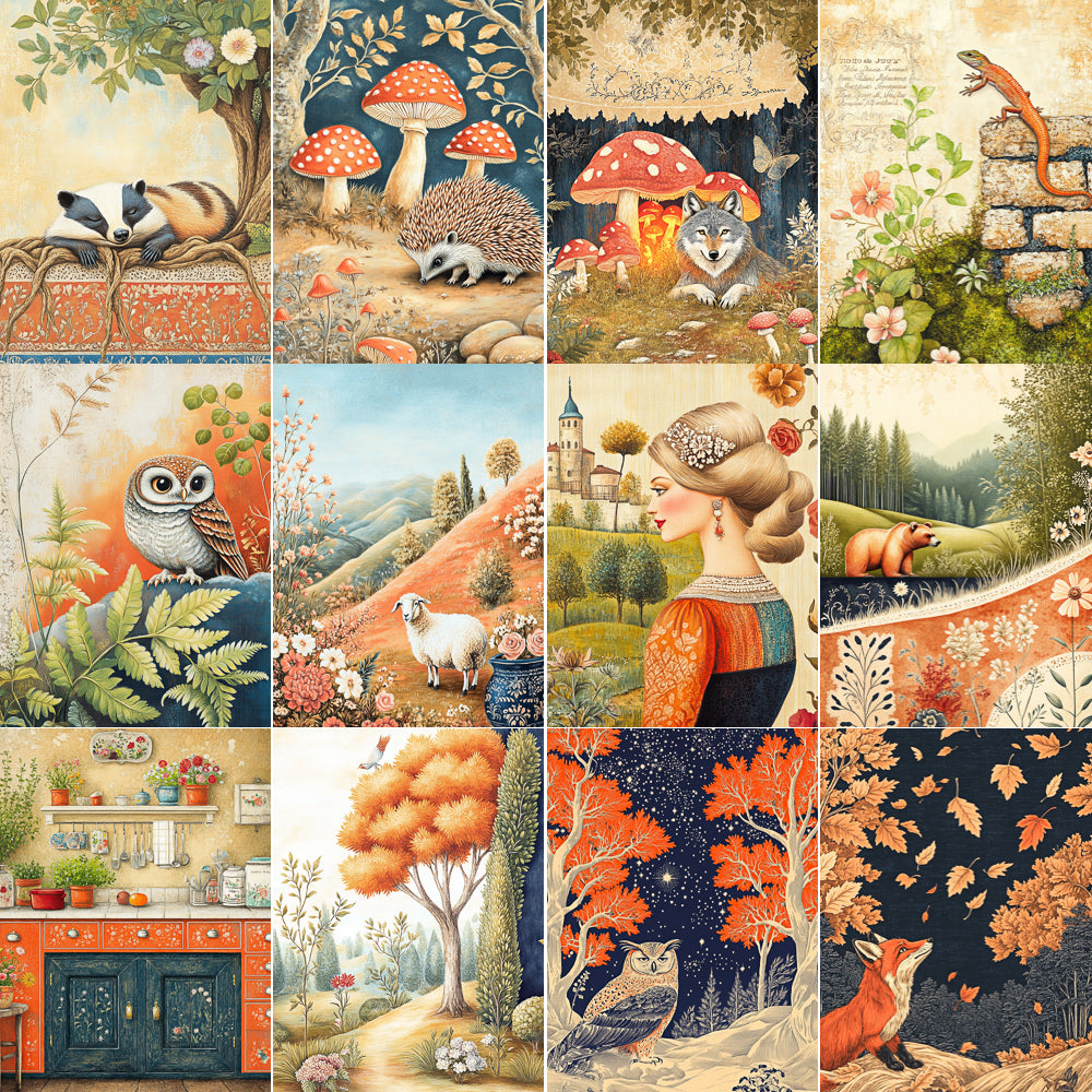 Midjourney V 6.1 Prompts for DUAL Tapestries of Nature Illustrations