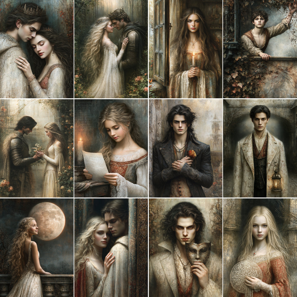 Midjourney V 8.2 Prompts for DUAL Star-Crossed Romance Pages