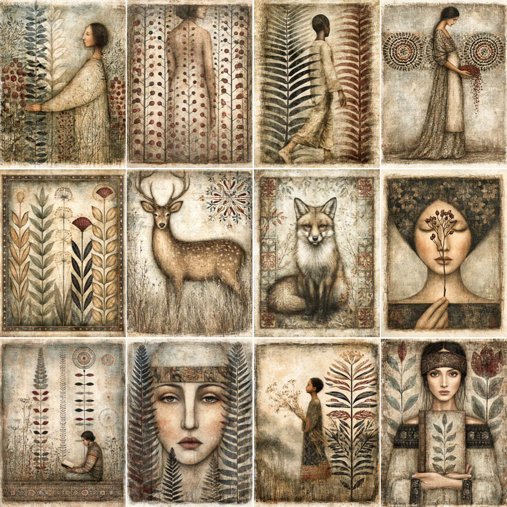 Midjourney V 8.2 Prompts for DUAL Botanical Whisper Pages