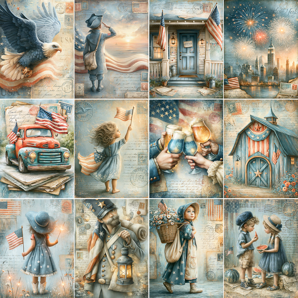 Midjourney V 8.1 Prompts for DUAL Cute Independence Day Pages