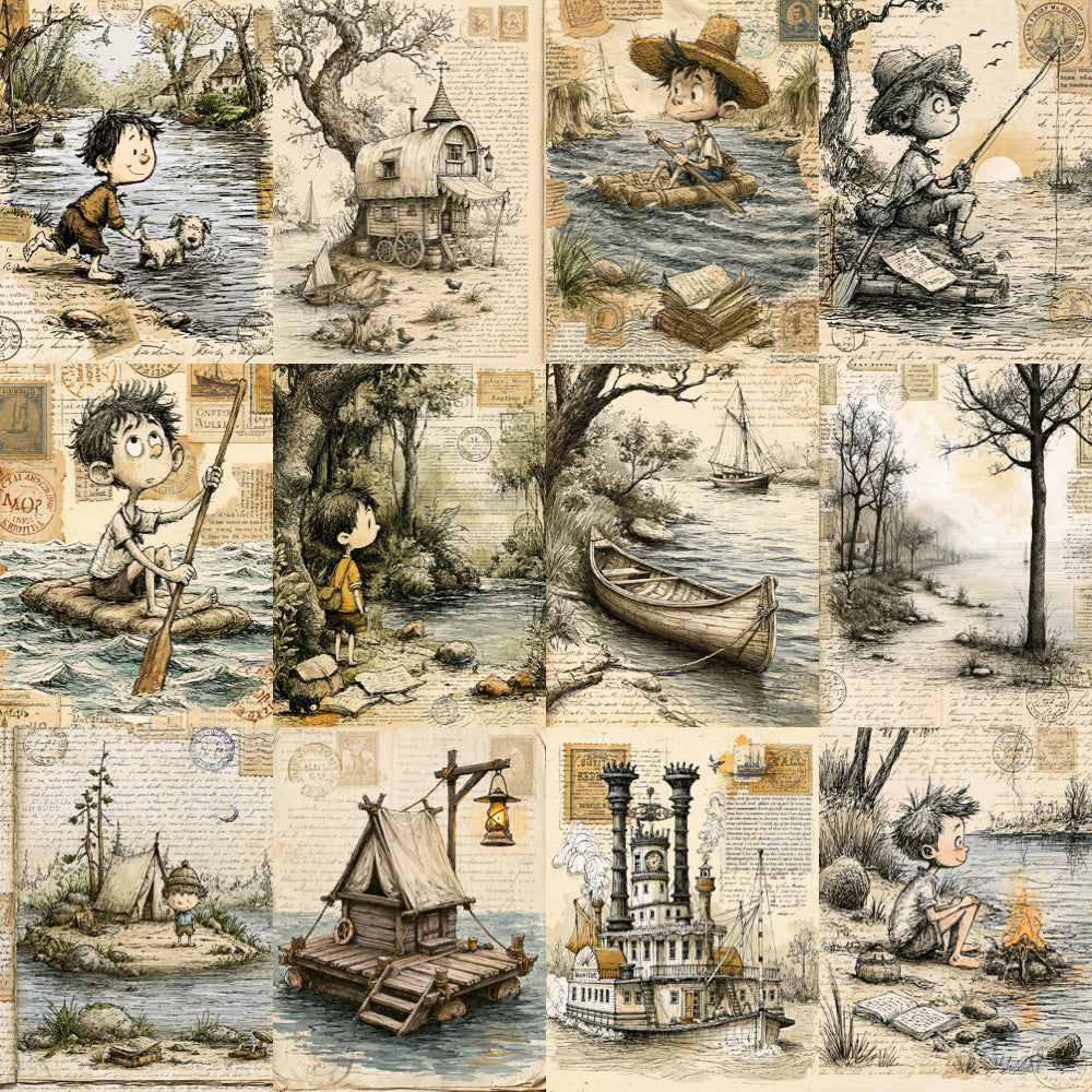 Midjourney V 8.1 Prompts for Mississippi River Boy Inspired Pages