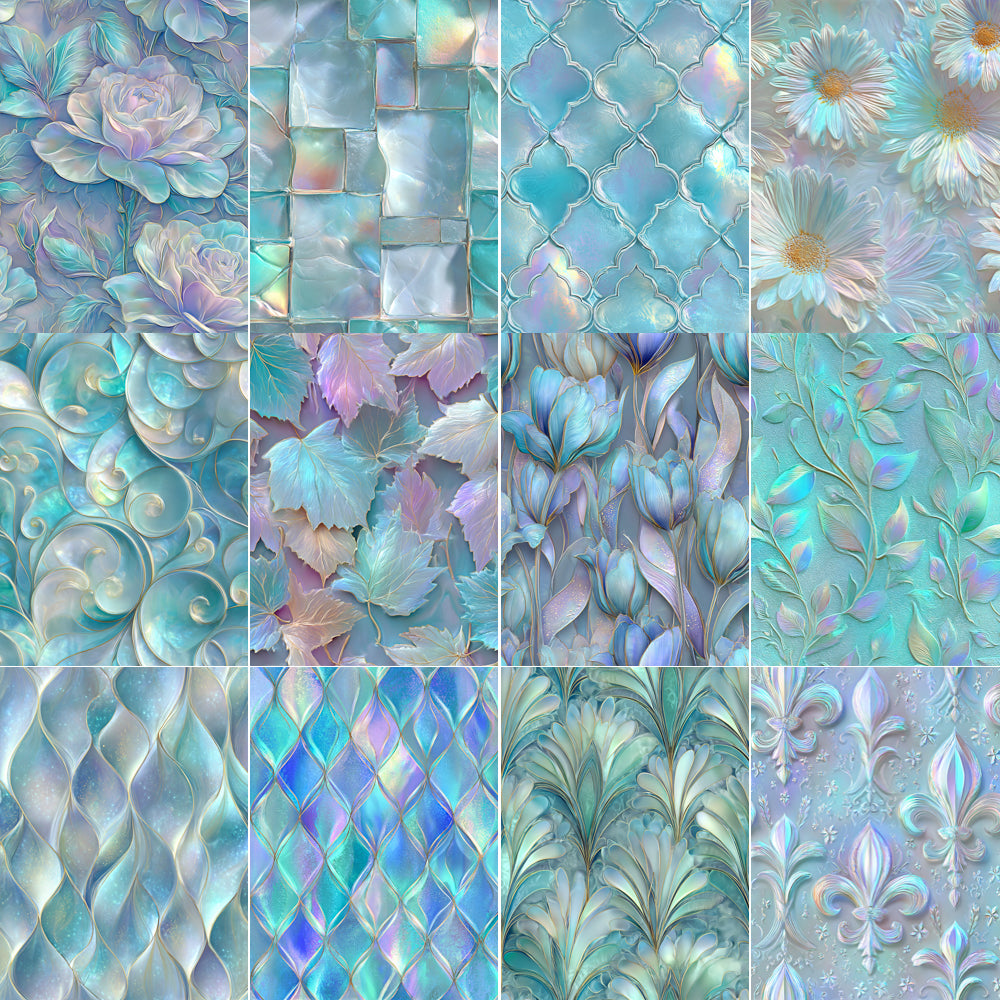 Midjourney V 7 Prompts for Icy Blue Seamless Pastel Patterns