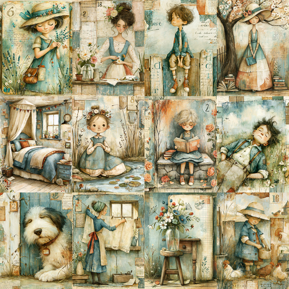 Midjourney V 8.1 Prompts for DUAL Pastoral Botanical Garden Pages