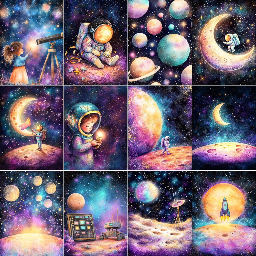 Midjourney V 6.1 Prompts for DUAL Traveling to the Moon Pages