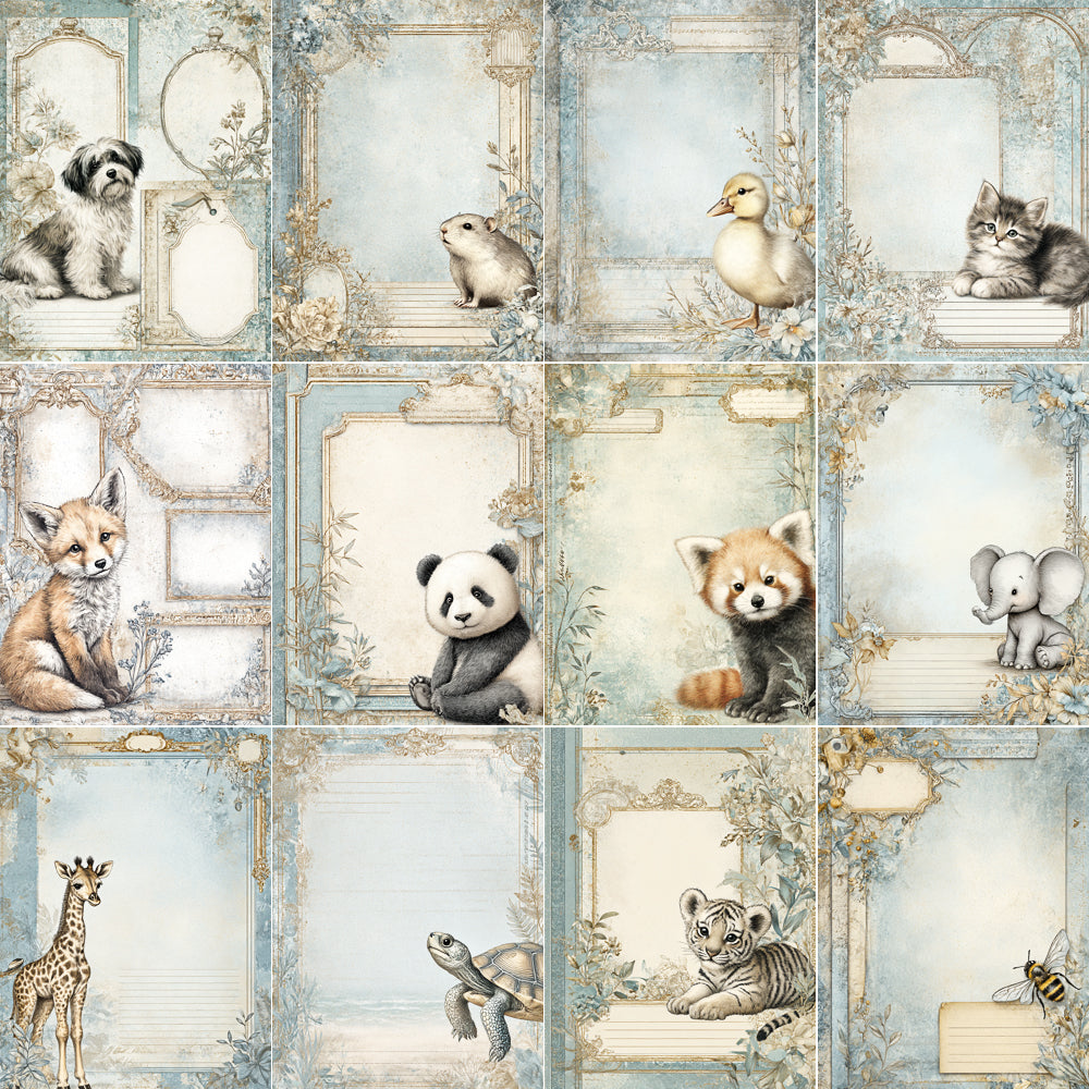 Midjourney V 7 Prompts for Cute Animal Tag Journal Pages