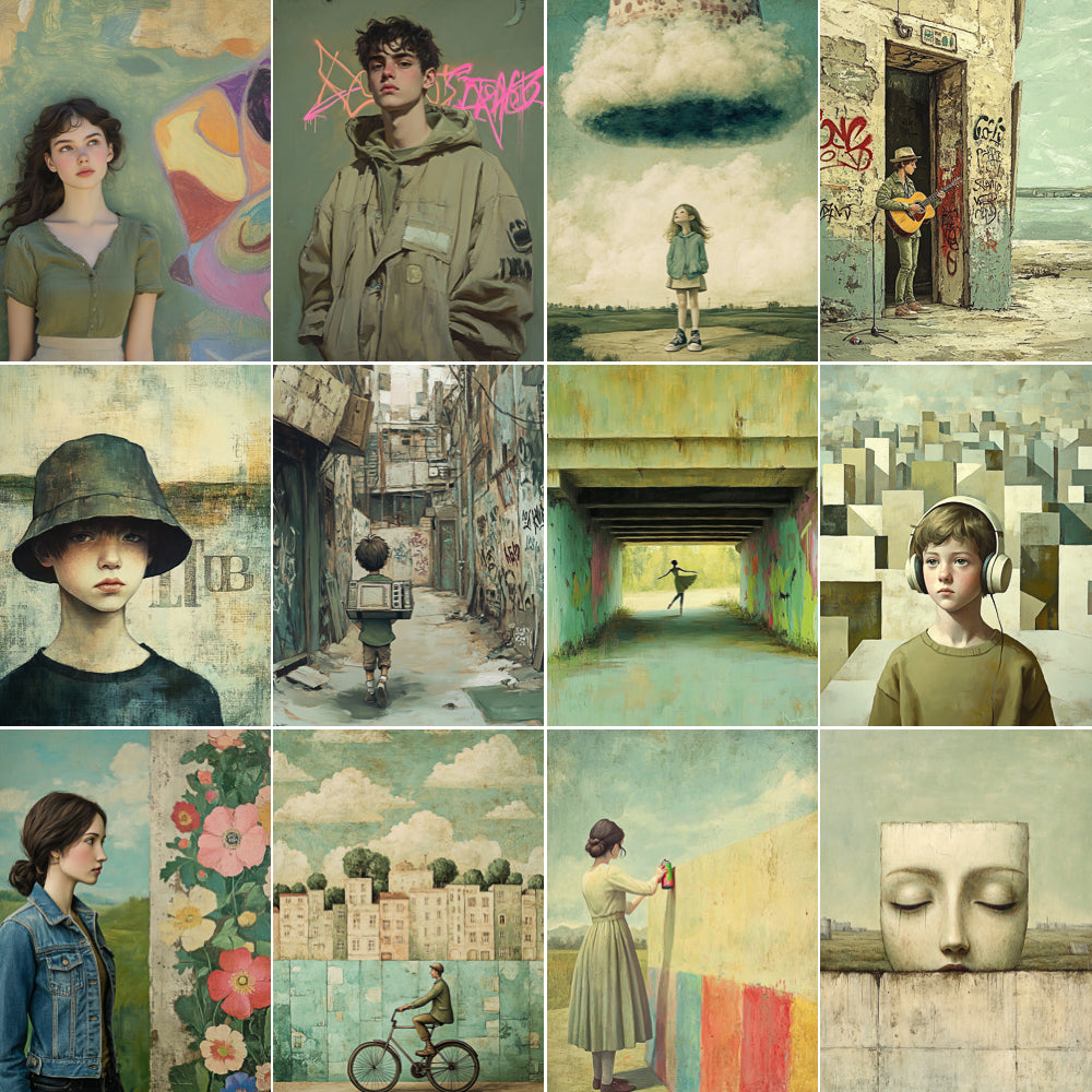 Midjourney V 6.1 Prompts for Modern Street Art Illustrations