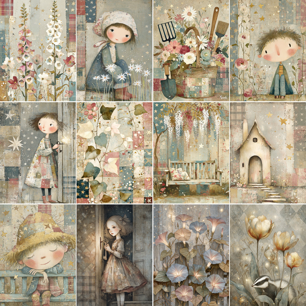 Midjourney V 7 Prompts for DUAL Secret Garden Junk Journal