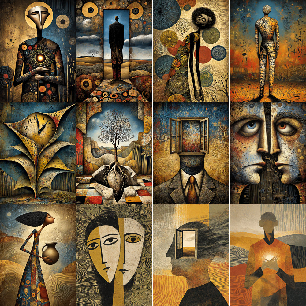 Midjourney V 7 Prompts for DUAL Conceptual Wall Art Poetic Pages