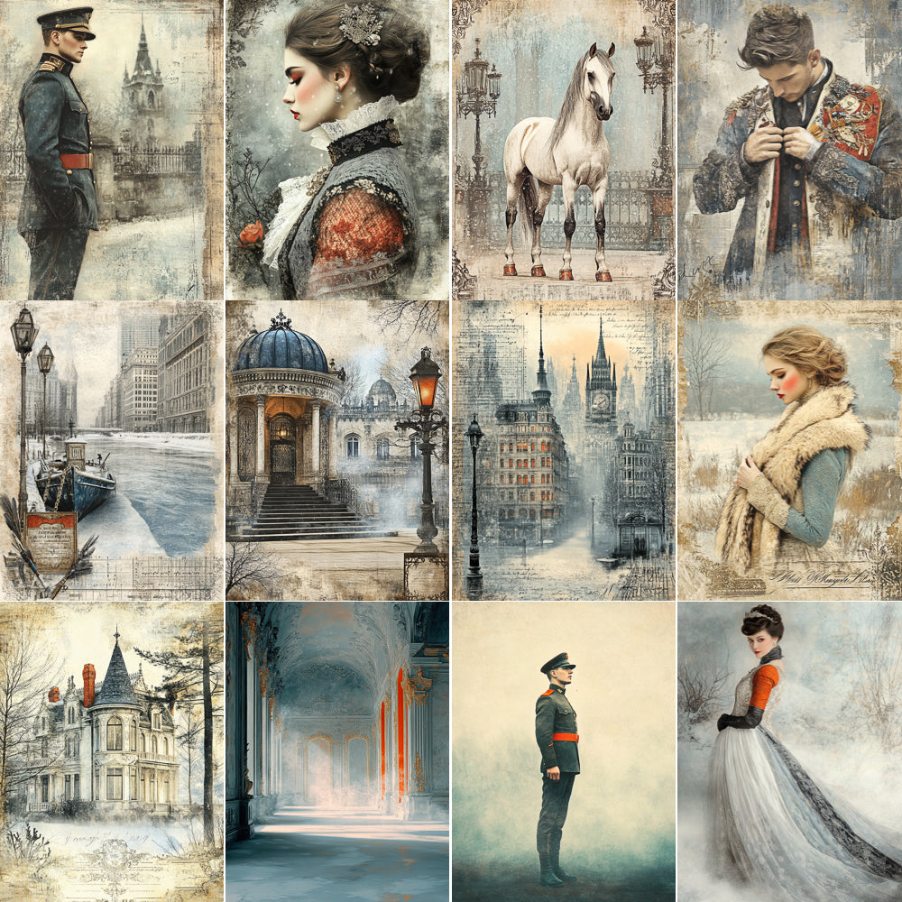 Midjourney V 6.1 Prompts for DUAL Imperial Rusia Junk Journals