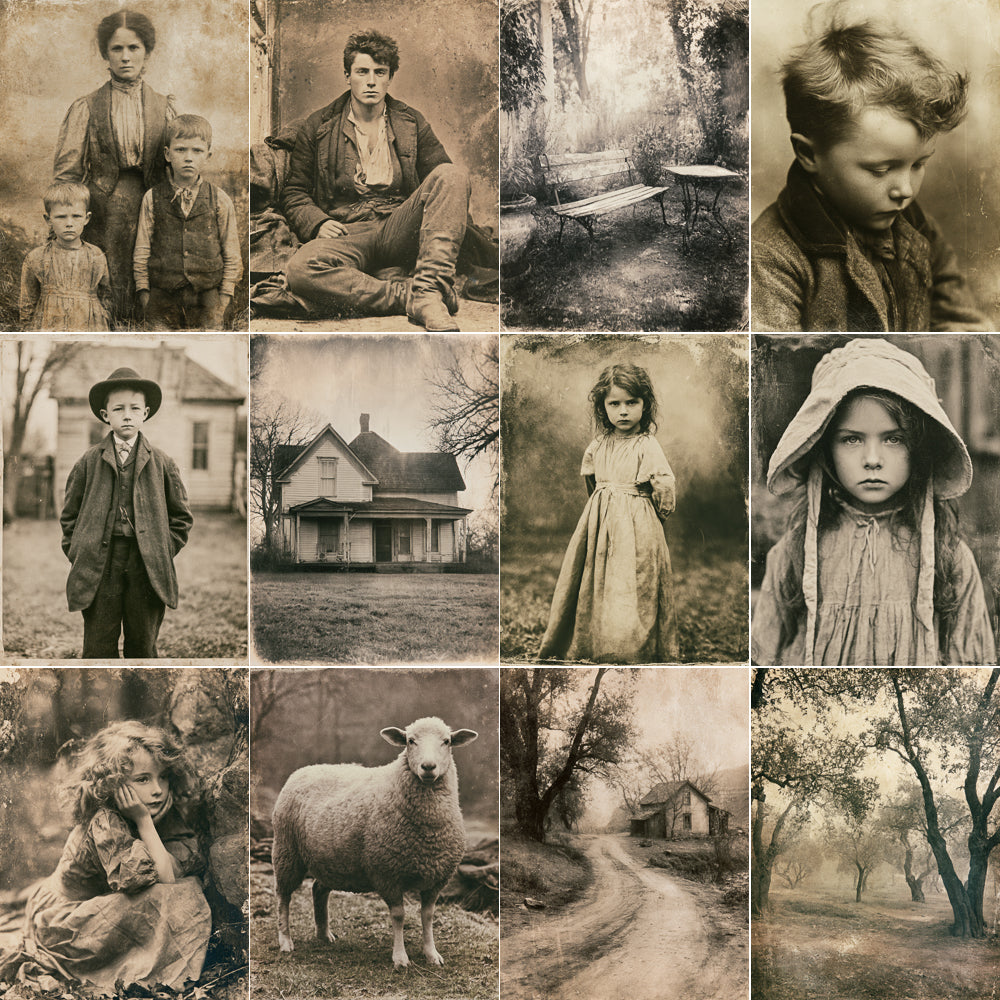Midjourney V 8.1 Prompts for Rustic Heritage Portraits Journal Pages