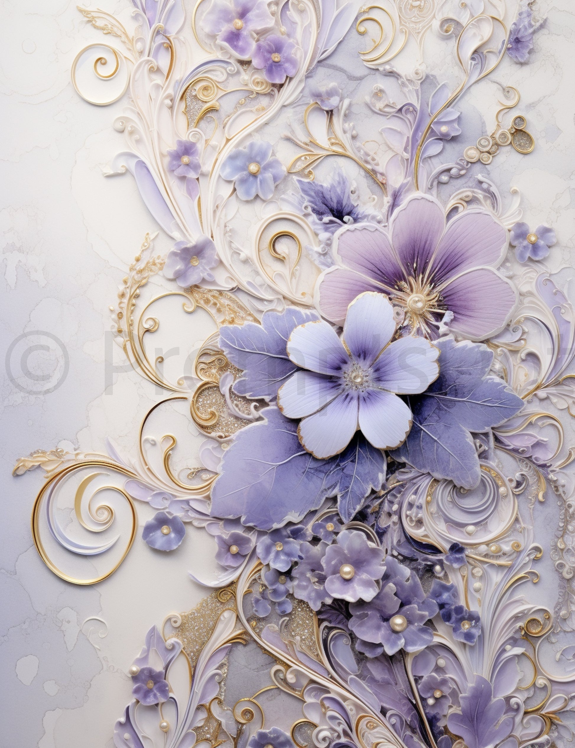 floral Lavender Rococo Scrapbooking Pages