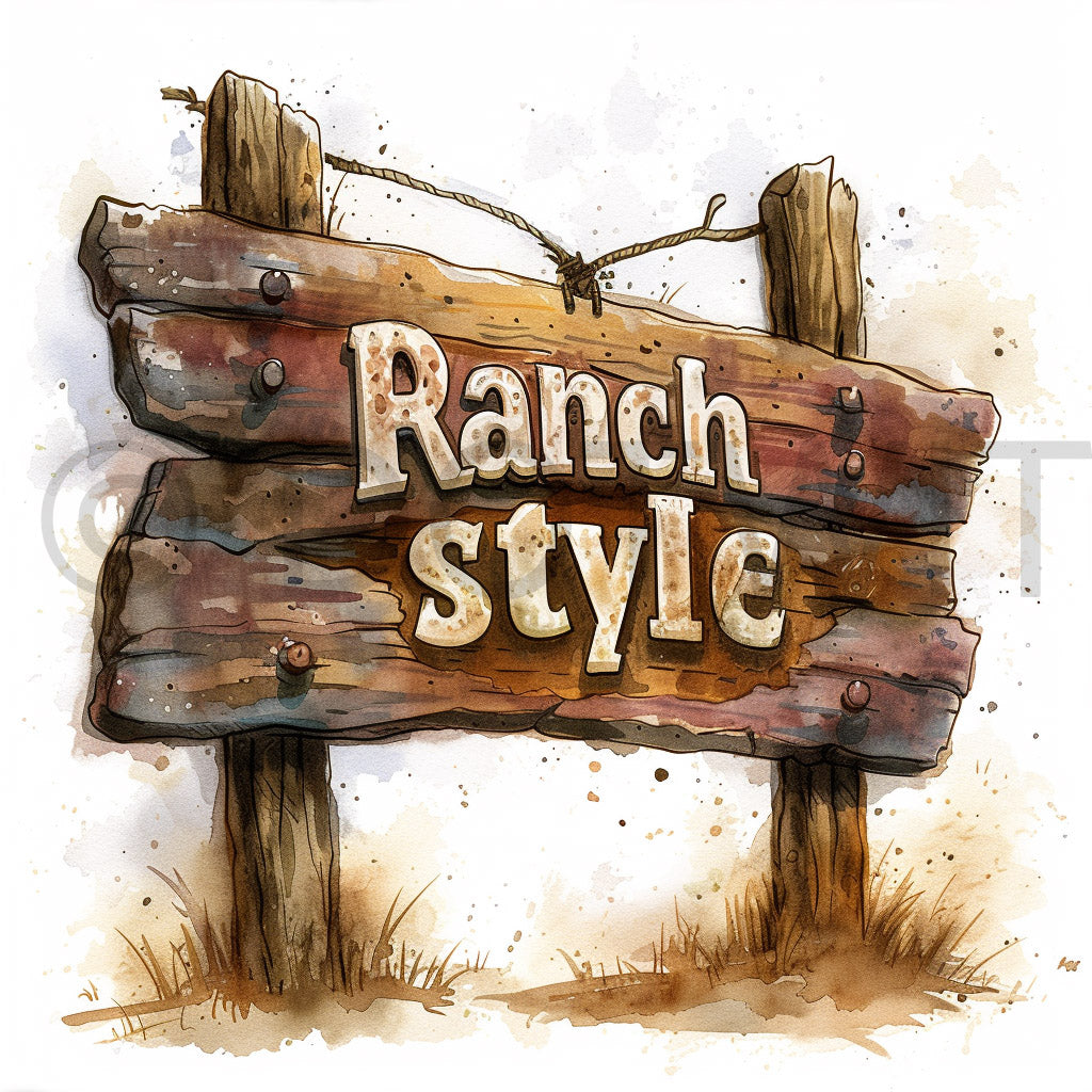 ranch style wooden sign clipart