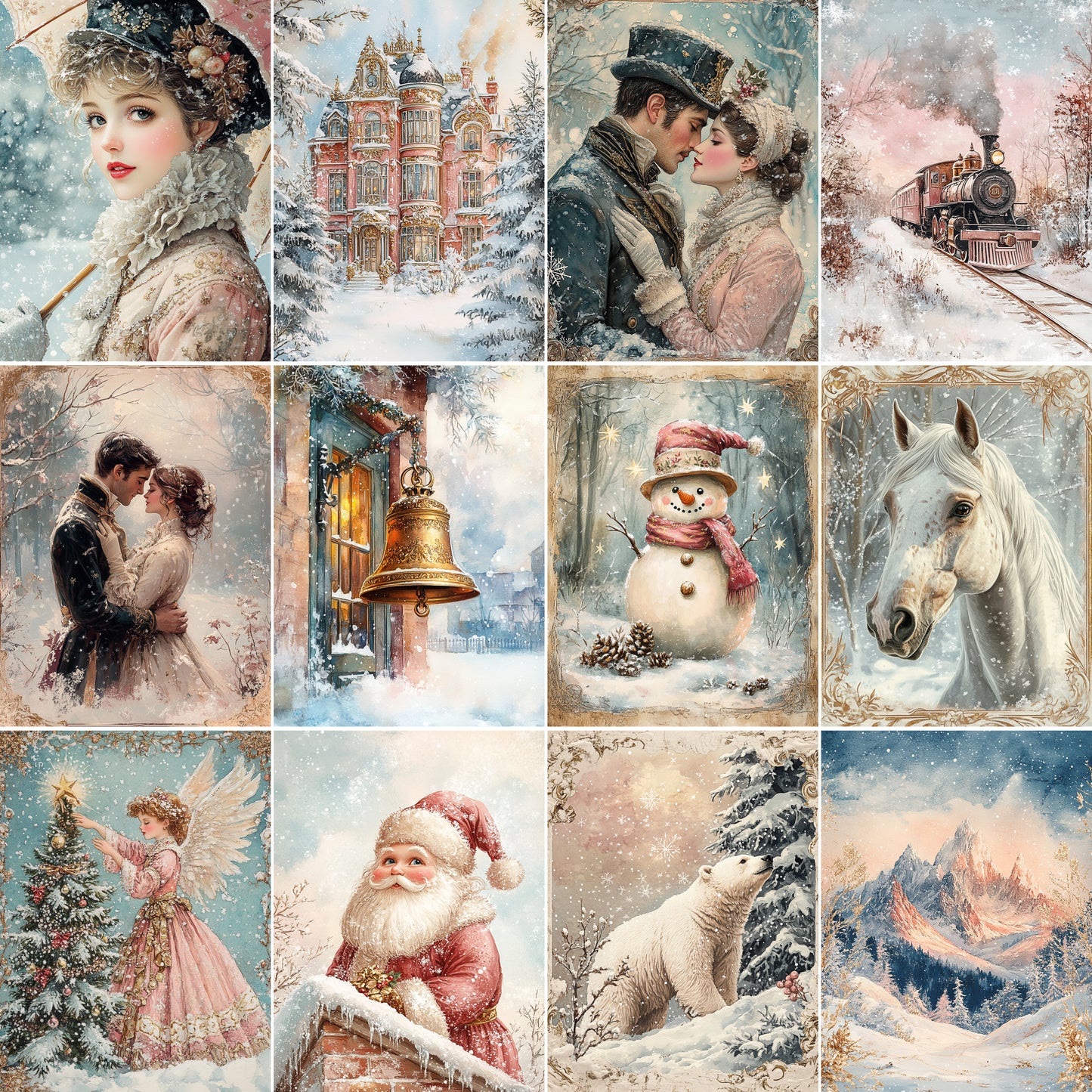 Midjourney Prompts for Russian Victorian Winter Christmas Papers