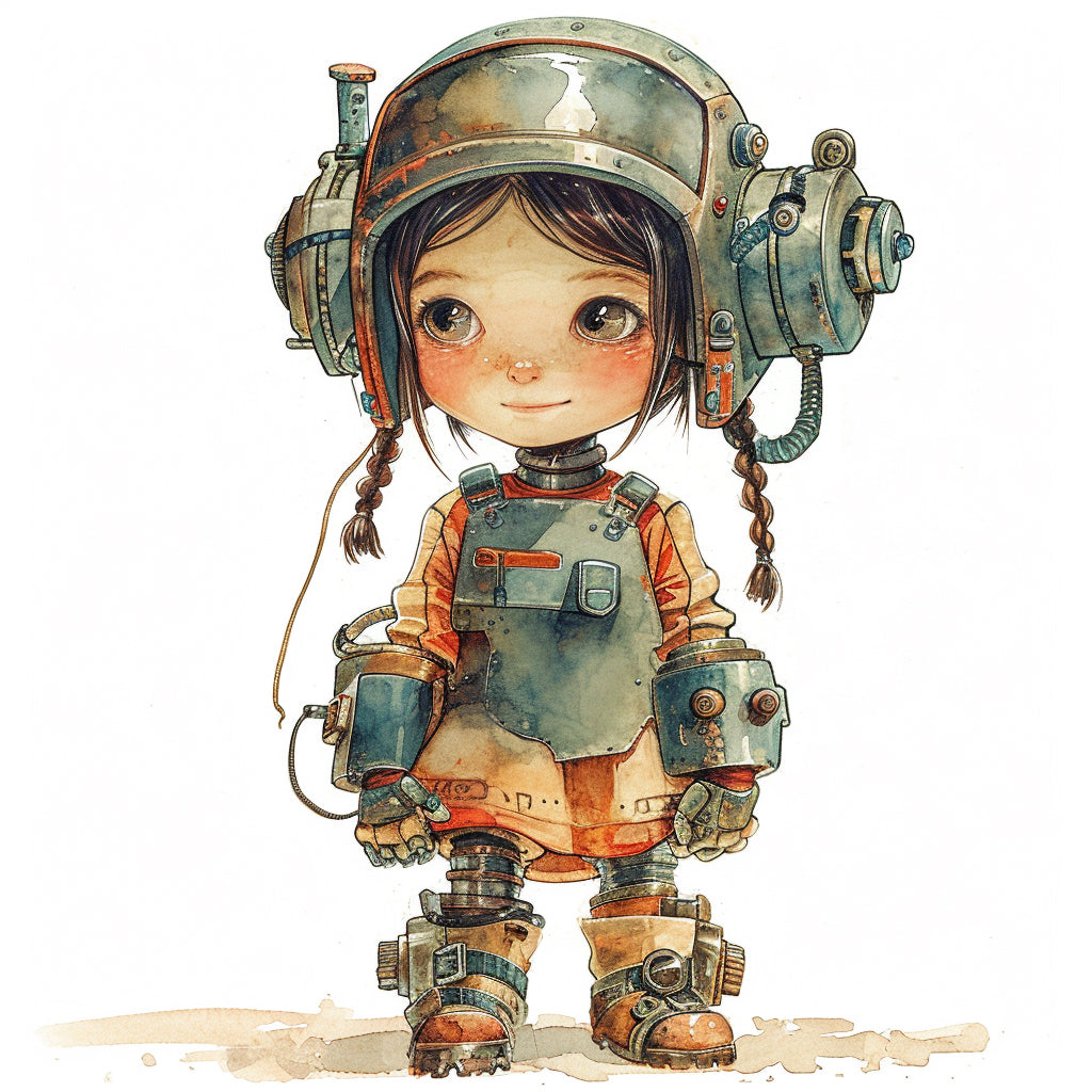a girl Midjourney Prompt V6 for Mechanical Illustrations