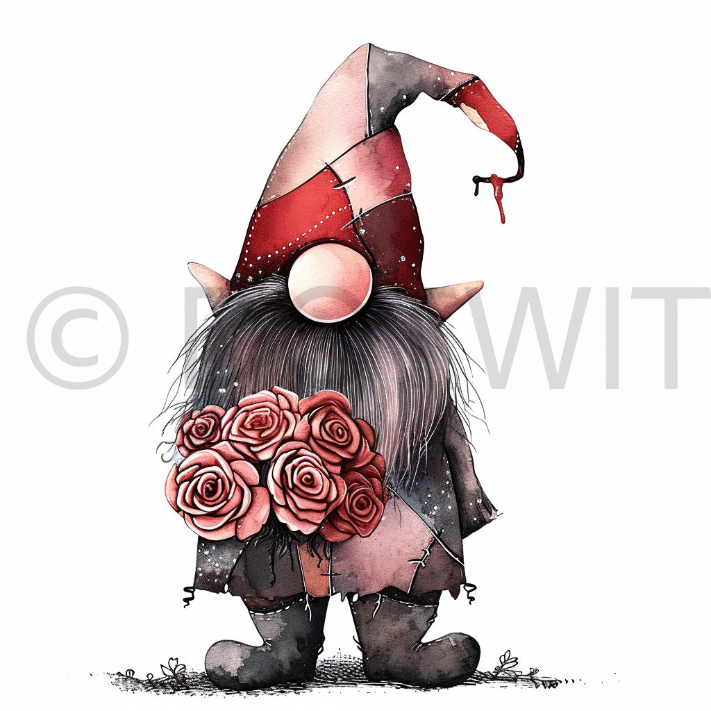 a gnome spooky Cute Spooky Valentines Design 