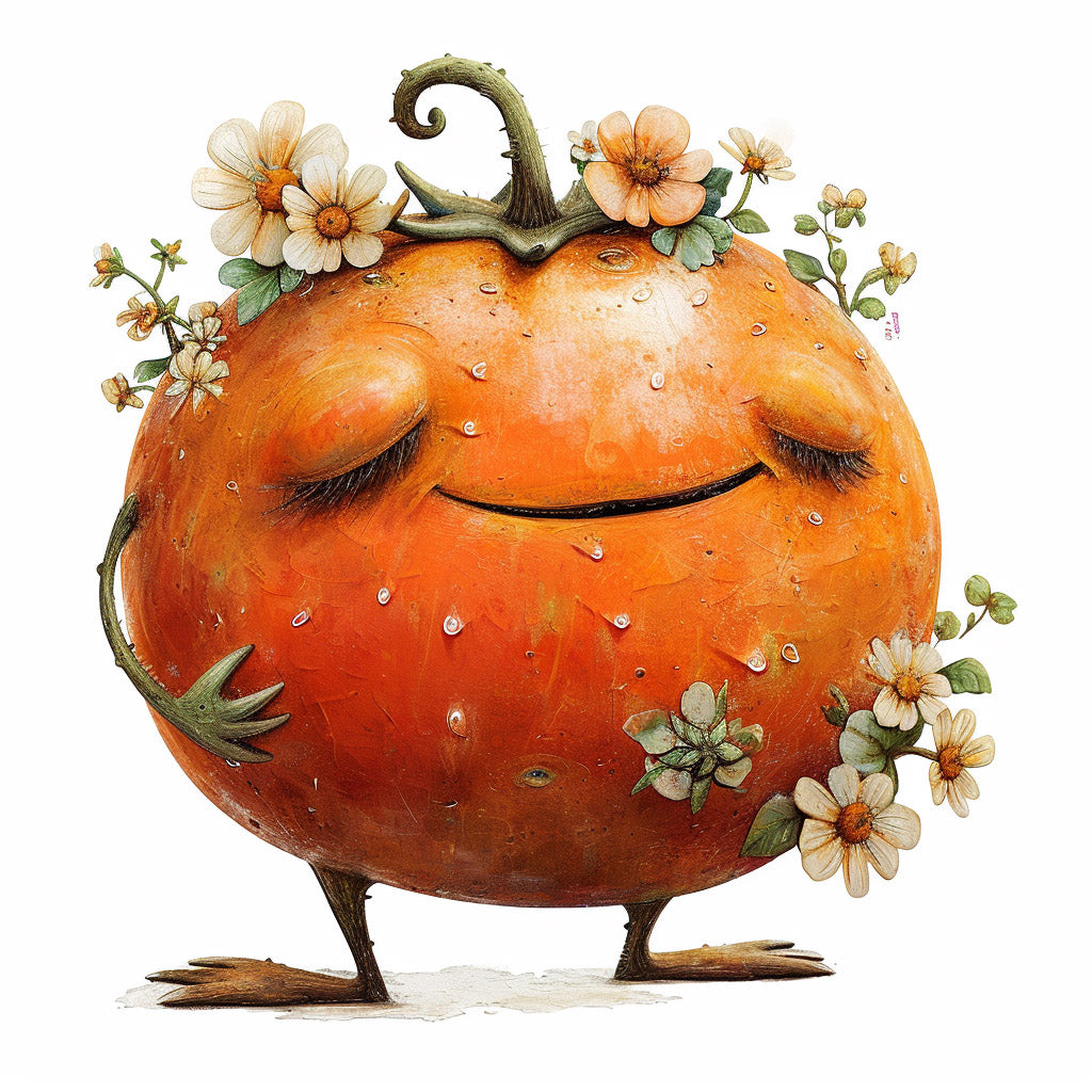 a tomato cute Vintage Vegetables Fruits Illustrations Midjourney Prompt v6