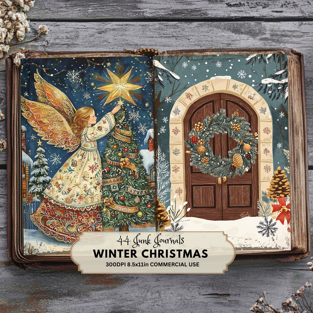 angel in the tree
44 Winter Junk Journal Kit | Christmas Printable Pages