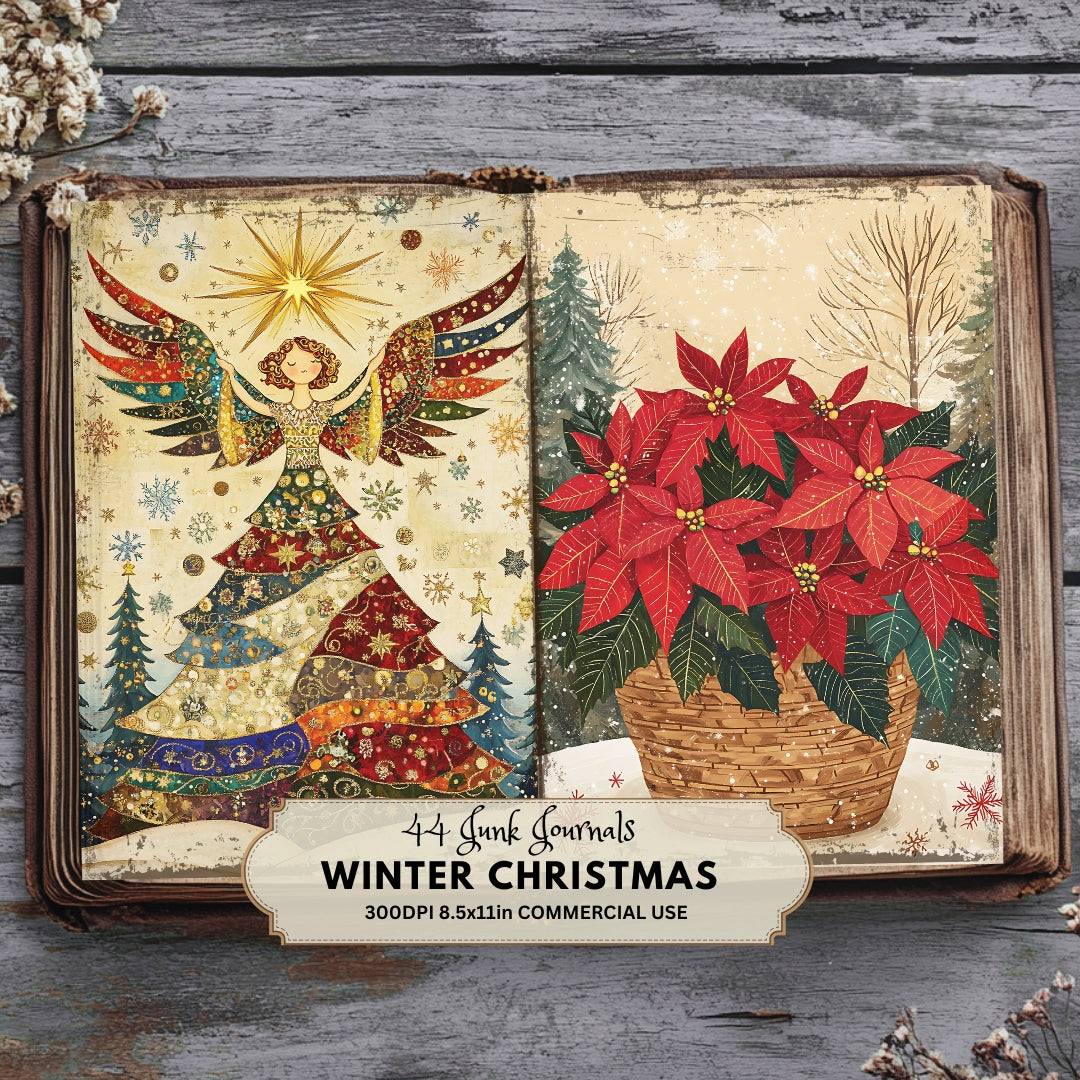 44 Winter Junk Journal Kit | Christmas Printable Pages