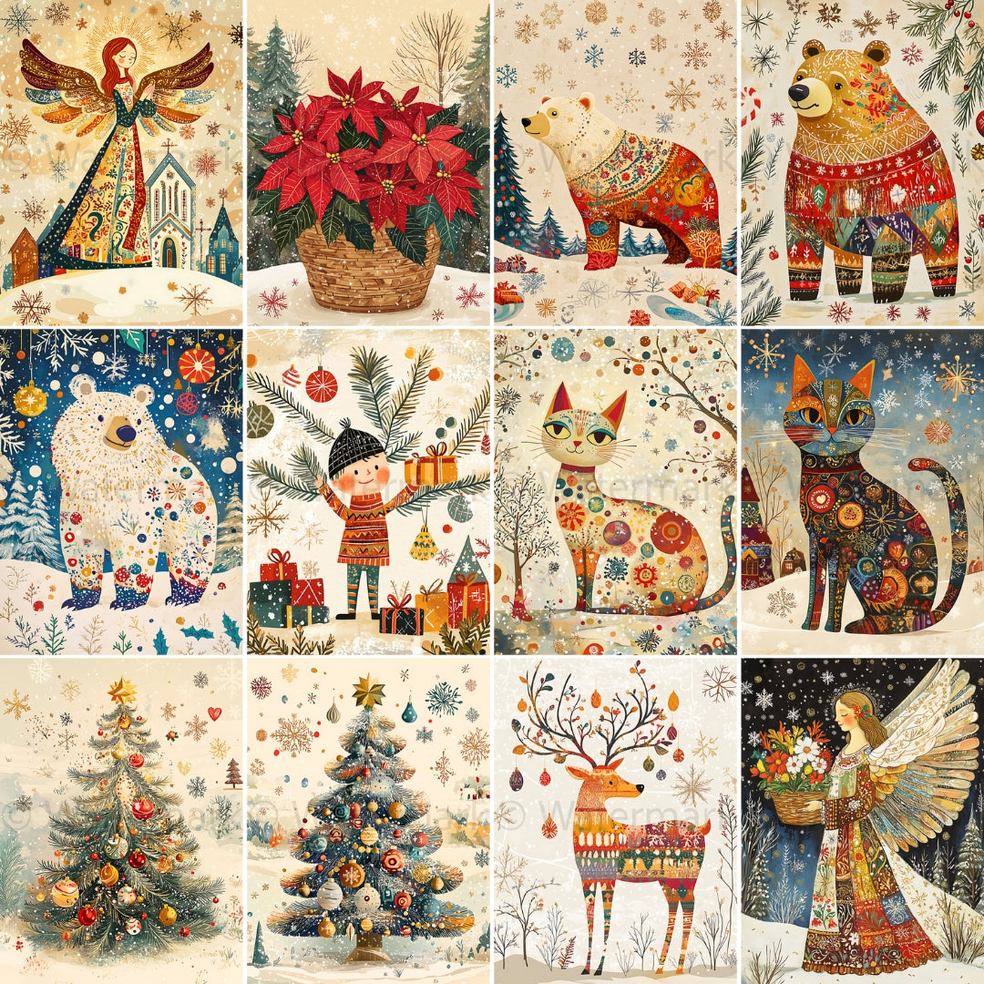 44 Winter Junk Journal Kit | Christmas Printable Pages